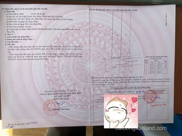 Đất mặt tiền tân hiệp 14, Hóc Môn